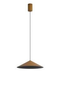 M9455  Cono 30cm Single Pendant, 10W LED, 3000K, Triac Dimmable, Leather Brown